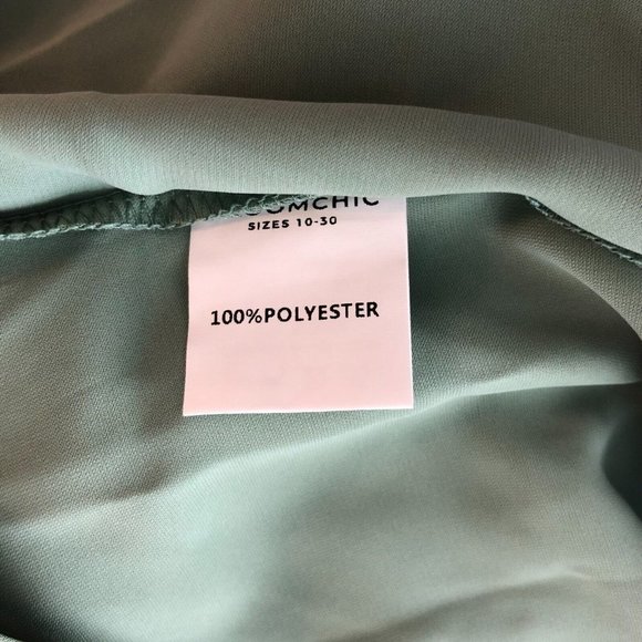 Bloomchic Womens Plain Ruffle Tiered Round Neck Blouse Green 12 - Picture 6 of 6